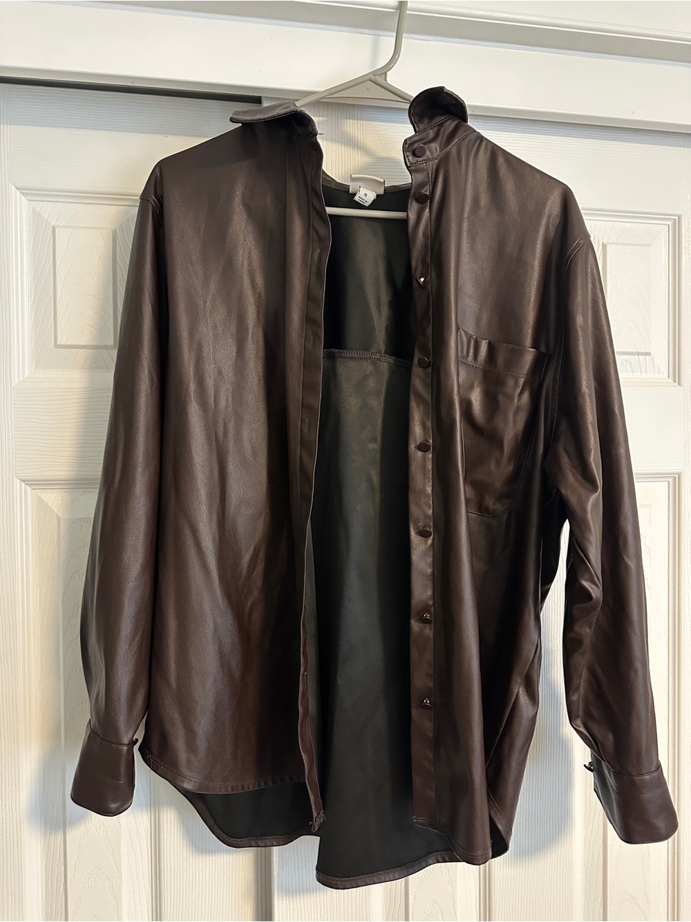 A New Day Women’s Brown Faux Leather Shirt Jacket